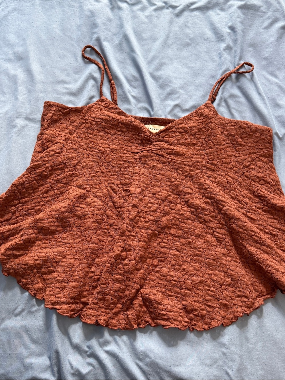 Textured Rust Spaghetti Strap Women's Tank Top